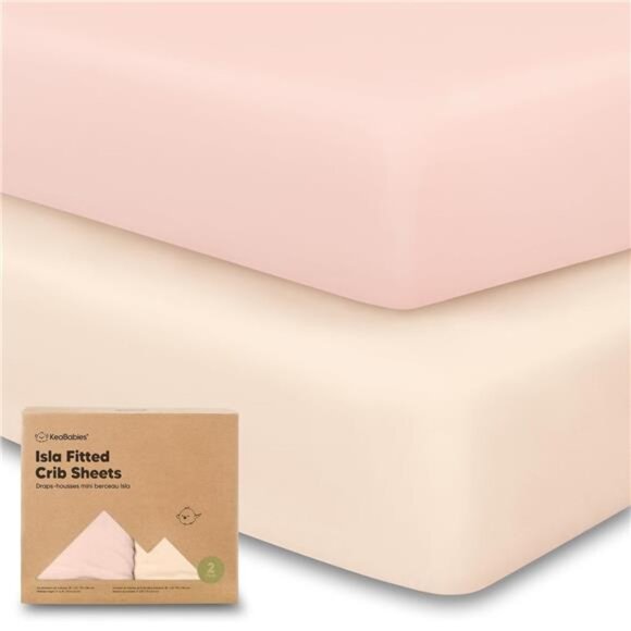 2-Pack Crib Sheets for Boys, Girls - Viscose Derived from Bamboo Fitted Crib - Picture 1 of 14